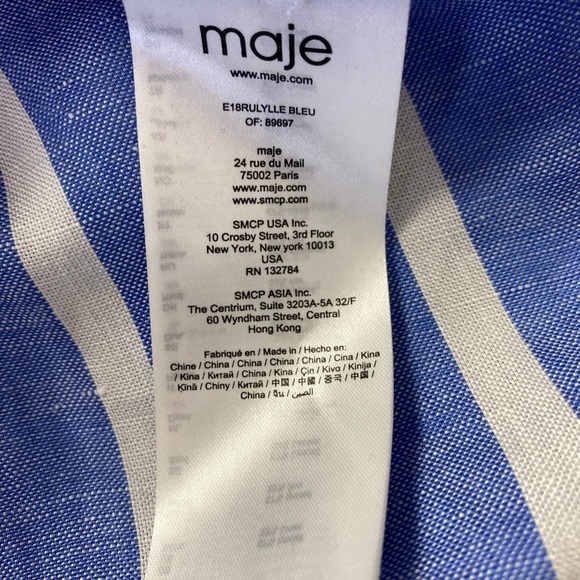 Maje Rulylle Striped Off-the-shoulder Shirtdress - Picture 8 of 10